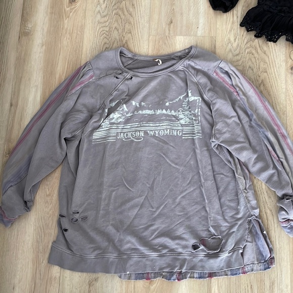 Free People Sweaters - Free people sweatshirt Jackson Wyoming - distressed - S